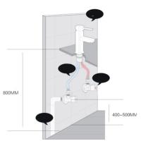 Grifo de Base cuadrada para lavabo de baño, mezclador de agua fría y caliente montado en cubierta, color negro mate - details 0