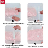 AYA MARKT Bolsas de Vacío para Almacenamiento, incluyen Boca para Aspirador, con Doble Cremallera, Bolsas Vacío Ropa Aspiradora Ahorro de Espacio Para Guardar Ropa, Edredones, Almohadas, MantasTransparente - details 5