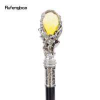 Bastón De Moda Con Diamante Amarillo Dorado 94cm Manija Recta De Aleación De Aluminio Punta De Goma Para Hike Accesorio Elegante Para Caballeros Cosplay - details 4