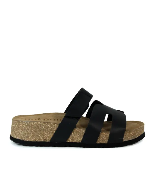 SANDALIAS DE PIEL NEGRO CON PALTAFORMA YOKONO WIWI 125 - 1