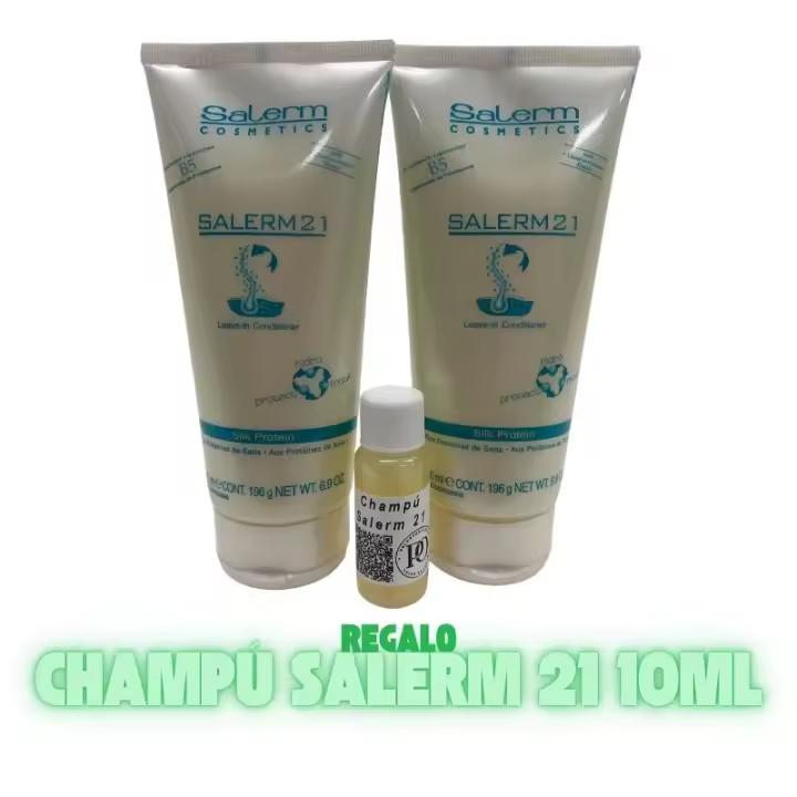 Pack Salerm 21 Proteínas de Seda 2 unidades de 200ml + Regalo Champú Salerm 21 10ml - Set de cuidado capilar de regalo - 1
