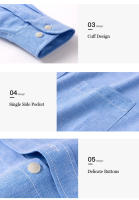 Camisa Oxford Para Hombre De Manga Larga Casual Rayada Gris Verde Azul Náutico Negocios Slim Botones Moda Tendencias - details 22