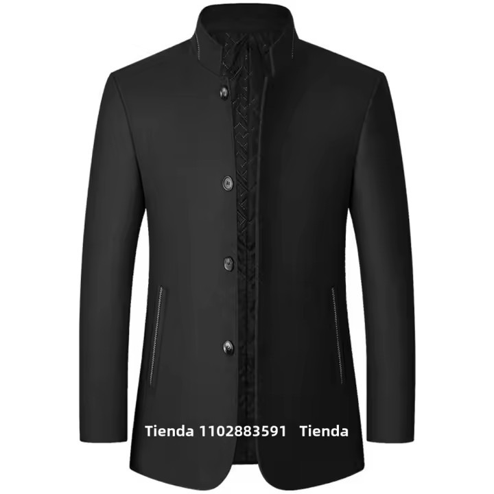 Abrigo De Lana Para Hombre Estilo Británico Sólido De Medio Tamaño Chaqueta De Lana Business Overcoat Casual Cierre Simple - 1