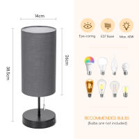 Aigostar Lampara de Mesa con 2 Puertos de Carga USB, Lamparas de Mesita de Noche con Interruptor de Tracción, Base de Madera, Lámpara Escritorio Vintage para Sala de Estar, Dormitorio, Oficina - details 6