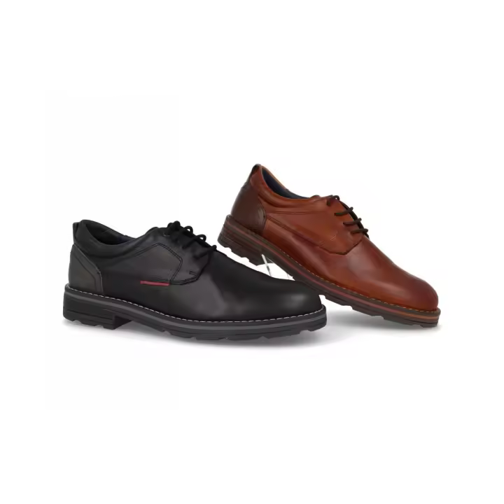 Mº4172 - DI PRIETO ZAPATOS DE HOMBRE    COLORES : NEGRO , CUERO  TALLAS: 39 AL 46  CORTE EXTERIOR: PIEL  FORRO INTERIOR: TEXTIL  PLANTILLA: TEXTIL  ALTURA TACÓN / CUÑA : 3,5 CM.  PISO : SINTÉTICO - 1