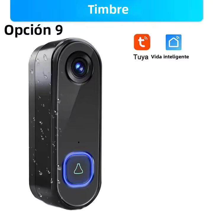 Cámara De Puerta Con Visión Nocturna TUYA Video Doorbell 1080P WiFi Inalámbrica Seguridad Inteligente Alexa Google IR Visión Nocturna AC DC - 1