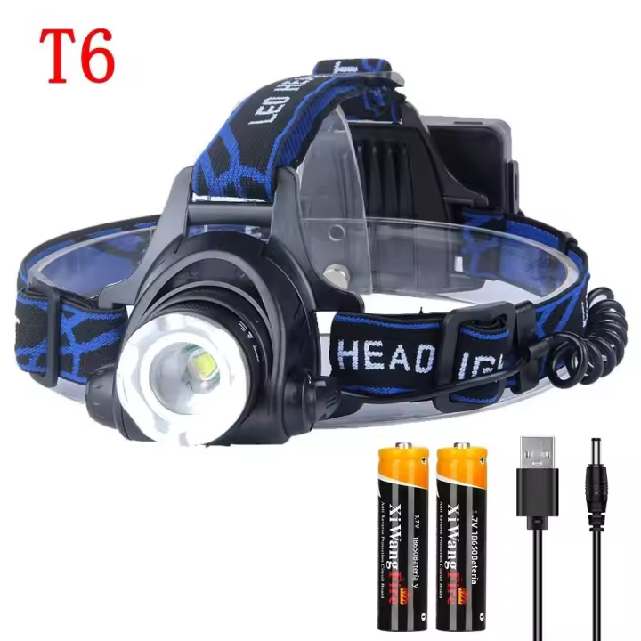 Linterna Frontal LED Potente Recargable Con Zoom Telescópico Impermeable Para Trabajo Al Aire Libre Torchas Frontales De Alta Luminosidad - 1
