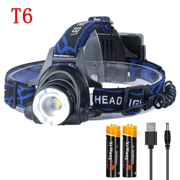 Linterna Frontal LED Potente Recargable Con Zoom Telescópico Impermeable Para Trabajo Al Aire Libre Torchas Frontales De Alta Luminosidad - 1
