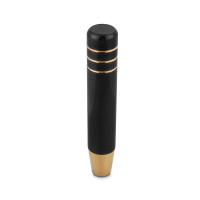 Pomo De Cambio De Marchas Universal De Aleación De Aluminio 18CM Para Coche De Carreras Con Tres Adaptadores Negro Dorado Con Dientes - details 1