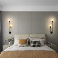 Lámpara De Pared LED Dorada Negra Lujo Moderna Nórdica Minimalista Creativa Para Sala De Estar Corredor Dormitorio Lateral - details 1