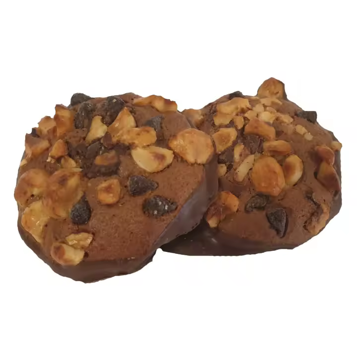 Pastelería Jesús Productos Dulcinova - Cookies de avellana rellenas de chocolate y con chocolate en la base - 1