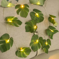Luces De Hoja De Monstera LED 1.5/3/6M Iluminación Decorativa Para Jardín Y Pared Pilas Incluidas Estilo Tropical Rattan - details 3