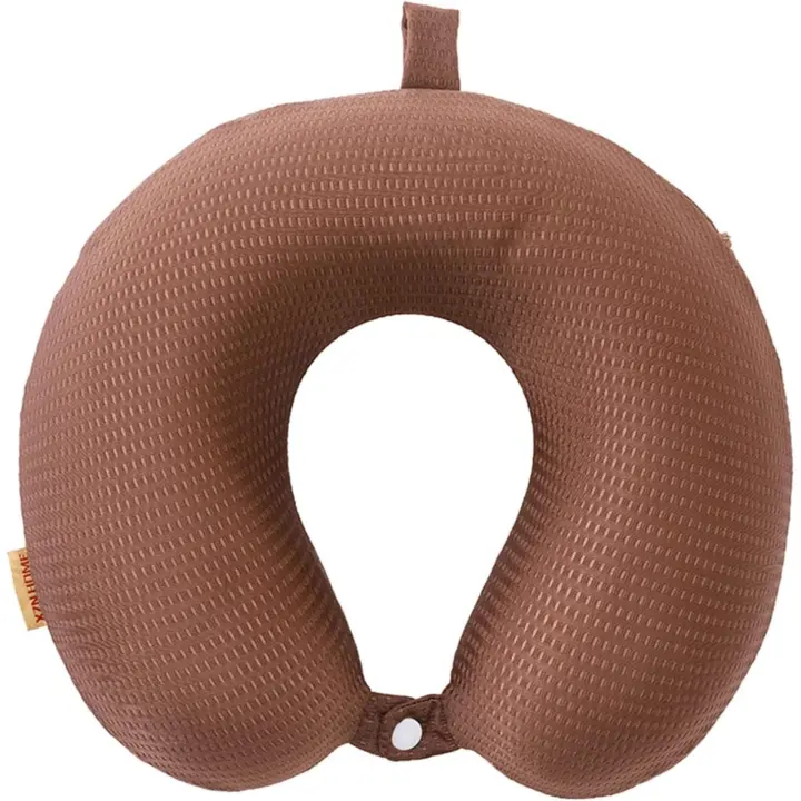Almohada de cuello en forma de U de espuma viscoelástica de rebote lento, transpirable, cómodo, cojín para coche para soporte de cabeza y cuello - 1