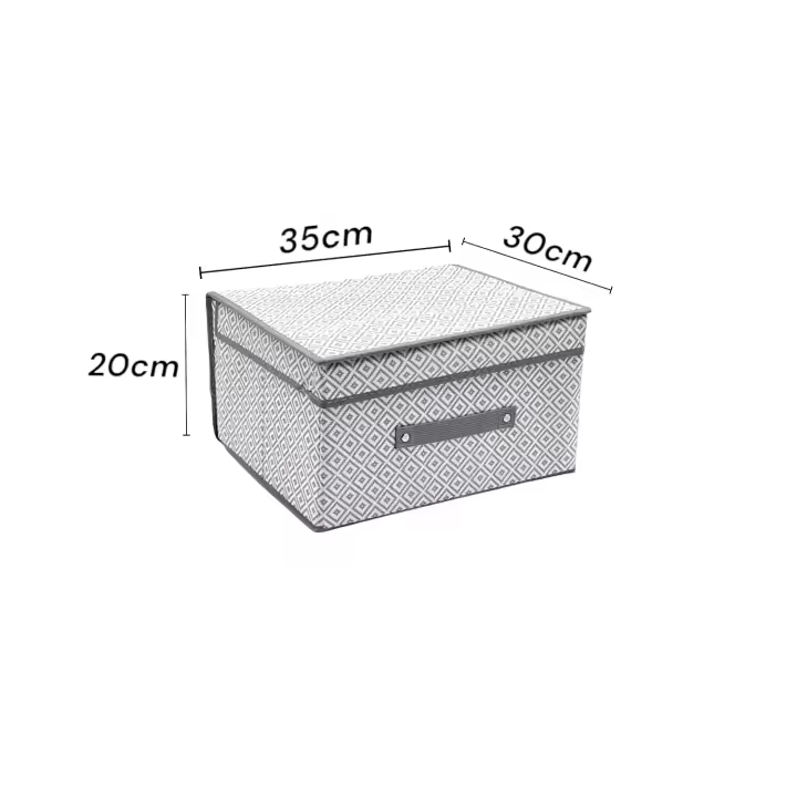 STARTELECTRIC CAJA DE ALMACENAMIENTO ROPA CLOSET CON TAPA COLOR GRIS,DE TELA TNT, PLEGABLE, MOD MARCA ALLPERCOM - 1