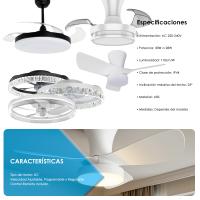 FactorLED Ventilador de Techo con Luz, 30W, 3000Lm, Silencioso, CCT 6 opciones de luz blanca, Velocidad ajustable, Programable y Regulable, Mando a Distancia - details 1