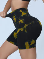 6pcs Shorts Deportivos Para Mujer Sellose Sin Costuras Con Diseño De Tie-Dye Levantamiento De Caderas Y Ajuste De Abdomen Para Yoga Gimnasia Ciclismo - details 5