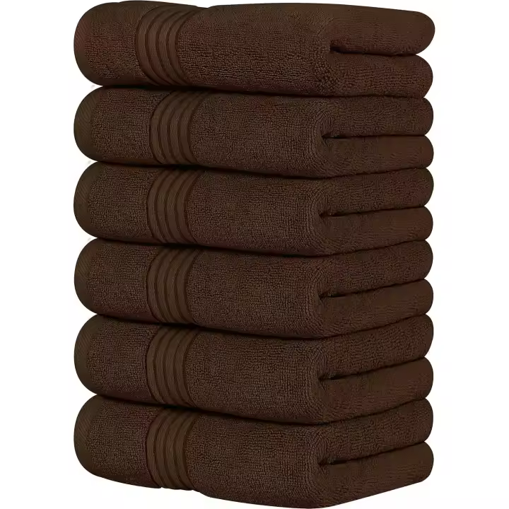 Toallas de Mano Marrones - 100% Algodón Peinado Hilado en Anillo, Ultra Suaves y Highly Absorbentes, Toallas de Mano Extra Grandes de 600g/m², 16x28 - 1