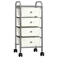 vidaXL Carrito de Almacenaje Portátil 4 Cajones Plástico con Ruedas Color Blanco,  Negro,  Rosa y mas - details 0