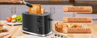 AIGOSTAR  B30202J4R Tostadora de 2 Ranuras con Rejilla Calientabollos Incorporada, 6 Niveles de Tostado, 3 Funciones, Descongelación, Bandeja Recogemigas (800W) - details 2