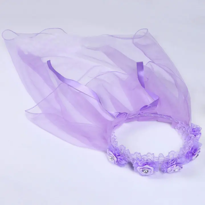 Diadema De Princesa Para Niñas Con Dos Capas De Tules Y Florales Encaje Estilo De Encaje Para Bodas Y Fiestas - 1