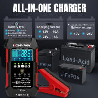 Cargador De Batería Para Coche KONNWEI RC-10 Automático Y Rápido 12V 10A 24V 5A Reparación Por Pulso Para Baterías De Ácido Plomo AGM Gel - details 1