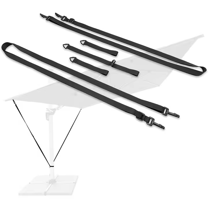 Correas de sujeción de sombrilla voladiza para evitar que la sombrilla gire con el viento. Protección contra el viento de la sombrilla con manivela de movimiento. - 1