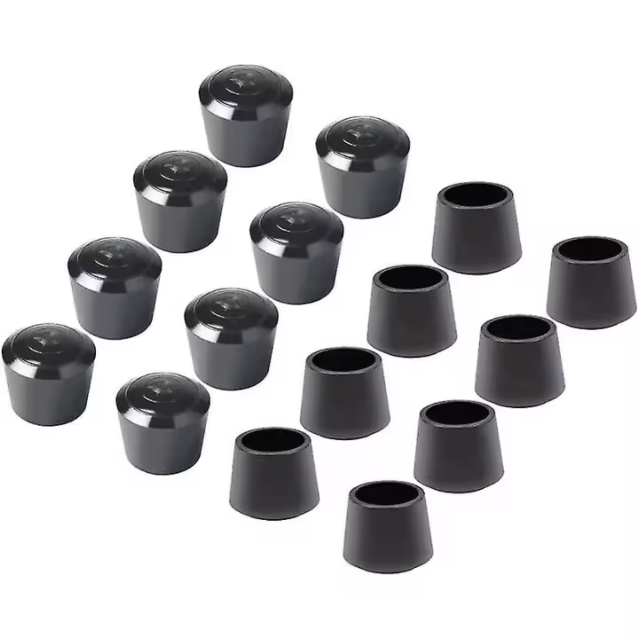 Paquete de 16 tapas protectoras para silla, tapa de pierna de silla de goma tapas de protección de pierna, diámetro interior-7/8 pulgadas/22mm, negro - 1