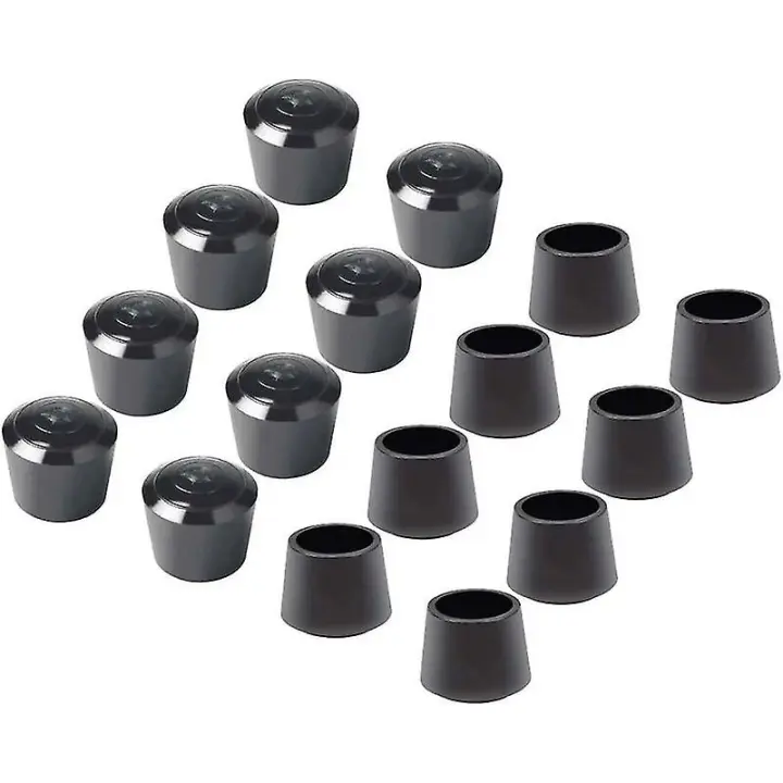 Paquete de 16 tapas protectoras para silla, tapa de pierna de silla de goma tapas de protección de pierna, diámetro interior-7/8 pulgadas/22mm, negro - 1