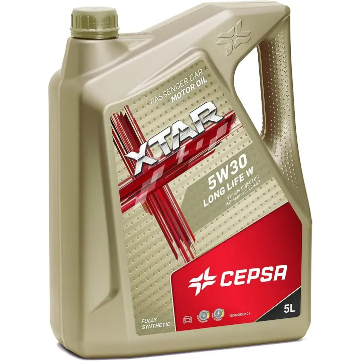 CEPSA XTAR Long Life W 5W30 (5L) - Aceite 100% Sintético Mid SAPS para Motores Gasolina, Diésel, Híbridos y GNC/GLP con DPF y VW 504.00/507.00 - 1