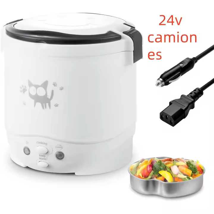 Olla Arroceras Mini para Hogar Apto para Cocina en Autos Coches 24V Máquina de Cocina Caja de Alcaderzo Calentadora-Black Friday-gift de Navidad - 1