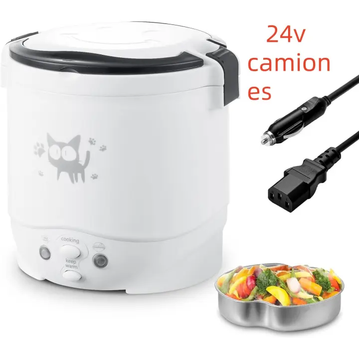 Olla Arroceras Mini para Hogar Apto para Cocina en Autos Coches 24V Máquina de Cocina Caja de Alcaderzo Calentadora-Black Friday-gift de Navidad - 1