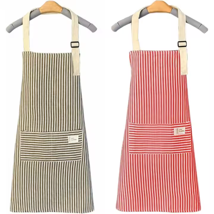 Delantal Fino de Algodón y Lino para Mujer, Cocina, Verano, 2 Unidades - 1