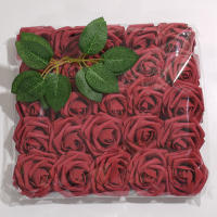 25pcs/Lote Rosa Artificial De PE De Alta Calidad Con Tallo Para Decoración De Boda Fiesta Cumpleaños Scrapbook Supplies - details 18