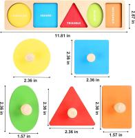 Juguete Educativo Montessori De Madera Para Bebés Tablero De Aprendizaje De Colores Y Formas Juego De Rompecabezas Para El Desarrollo Motor Fine - details 5