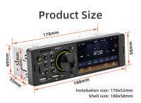 BQCC 1 Din4.1 Pulgadas Pantalla Táctil Radio Para Coche Con Android Auto Carplay Bluetooth FM USB Lámparas Colores Universales Stereo De Coche - details 14
