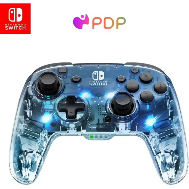 PDP Mando Afterglow Deluxe Wireless Nintendo Switch, Normal, Gris (Prismatic - 1