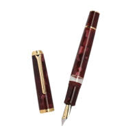 Hongdian N1S Pluma Fuente De Acrílico Con Pistón Para Caligrafía Estilo Retro Para Estudiantes Y Oficina Tamaño 0.5mm EF Colores Azul Y Rojo - details 6