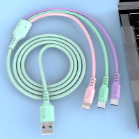 Cable USB De Gel De Sílice 3 En 1 5A Carga Rápida Para iPhone Samsung Huawei Xiaomi Cable De Datos Multifuncional Con Puerto Duplo Tipo-C - details 0