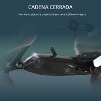 HOMCOM Go Kart a Pedales para Niños de +3 Años Coche de Pedales Infantil con Asiento Ajustable y Freno de Mano 104x66x57 cm Blanco y Negro - details 0