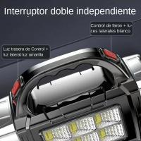 Lámpara Portátil Recargable Con 8/4 LED FuerteLinterna Solar USB Con COB Para Camping Y Exteriores Incluye Batería Recargable - details 4