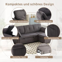 Sofá modular Combinado Sofá modular en L con sillón reclinable reversible Sofá modular Combinado con asiento contenedor - details 1