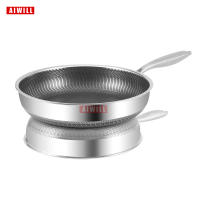 Sartén De Frying AIWILL De Acero Inoxidable 316/304 Calidad Cocina No Adhiere Para Freír Carne Electroestufa Universal 28cm - details 2