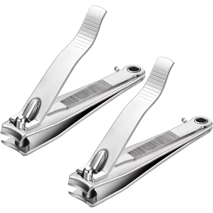 Cortauñas, paquete de 2, cortauñas para uñas gruesas, cortauñas para dedos de los pies con acero inoxidable resistente - 1