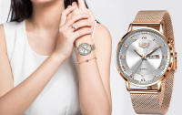 Reloj De Mujer LIGE Moda Ultrafino De Lujo Con Correa De Malla Cronógrafo Cuarzo Deportivo Casual Fecha Resistente Al Choque Manos Luminosas Agua Resistente - details 9
