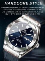 Reloj De Negocios Para Hombre BINBOND 30M Impermeable Con Manos Luminosas Fecha Y Calendario Función Reloj De Cuarzo De Acero Inoxidable - details 3