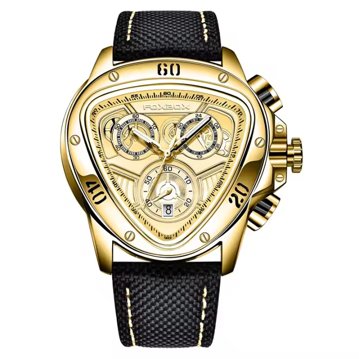 Reloj De Pulsera Deportivo Para Hombre 2024 Marca Top Lujo Grande Cronógrafo Cuarzo Resistantes Al Agua Y Al Choque Manos Luminosas Correa De Cuero Relogio Masculino - 1