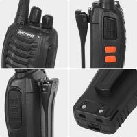 Walkies Talkies Profesionales 16 Canales CTCSS DCS, Recargables 1500mAh con Cargador USB, Radiocomunicación con el Auricular Incorporado Antorcha de LED, VHF, Negro BF-88E - details 5