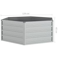vidaXL Arriate de acero galvanizado plateado 129x45 cm - details 5