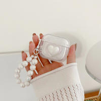 Funda Protectora Para AirPods Pro2 3 Generación Con Lazo De Correa Y Diseño De Corazón De Perla Simple Y Láser Caja De Carga Para Auriculares - details 2