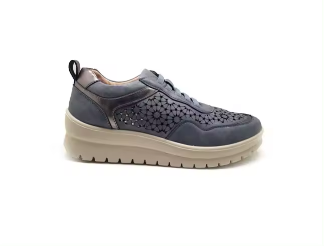 BALLERI SNEAKER MUJER CALADA CON DISEÑO FLORAL CALADO BL2505.2JEANS BALLERI - 1